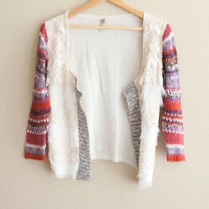BKE Open Cardigan Lace Sweater Boho